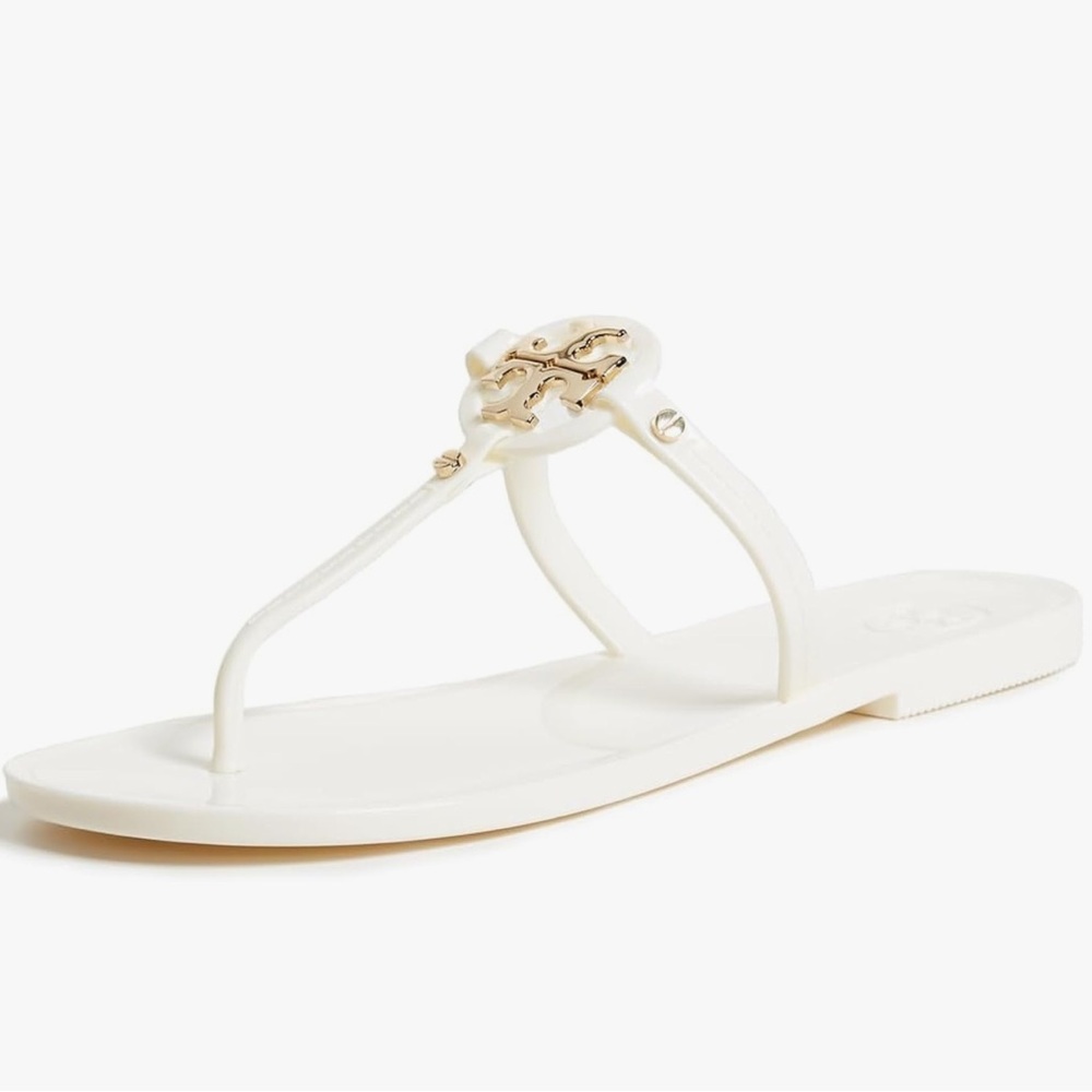 White Flip Flop Tory Burch